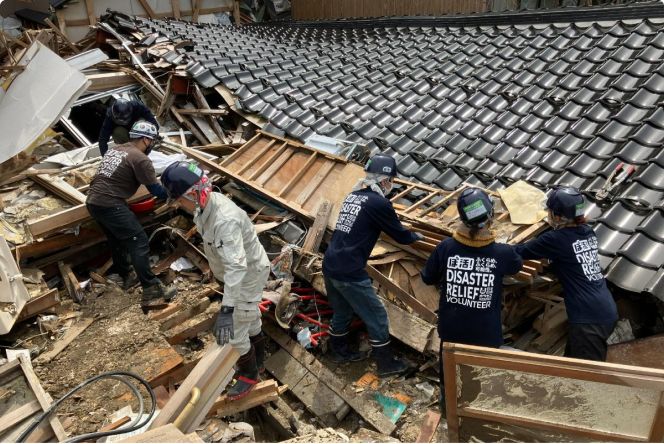 災害ボランティアの様子